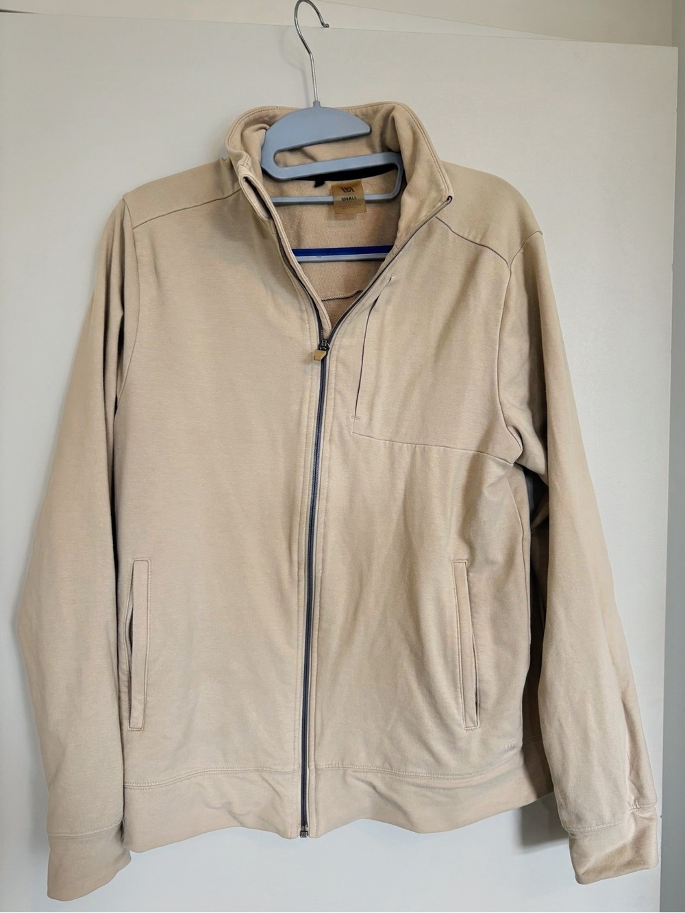 Men's Zip-Up Sweater Jacket in Beige - Casual Layering